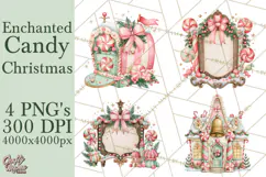 Candy Christmas Village PNG, Enchanted Christmas Decorations Product Image 1