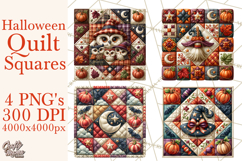 Halloween Quilt Square Patterns PNG Clipart Product Image 1