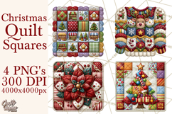 Christmas Quilt Square Patterns PNG Product Image 1