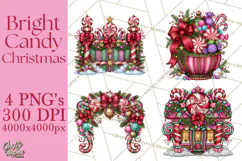 Bright Candy Christmas Village PNG, Whimsical Christmas Product Image 1