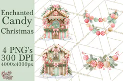 Candy Christmas Village PNG, Enchanted Christmas Decorations Product Image 1