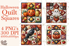 Halloween Quilt Square Patterns PNG Clipart Product Image 1