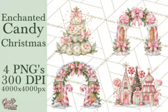 Candy Christmas Village PNG, Enchanted Christmas Decorations Product Image 1