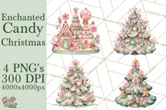 Candy Christmas Village PNG, Enchanted Christmas Decorations Product Image 1