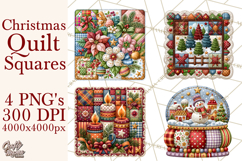 Christmas Quilt Square Patterns PNG Product Image 1