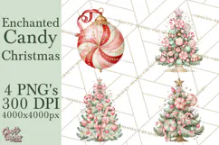 Candy Christmas Village PNG, Enchanted Christmas Decorations Product Image 1