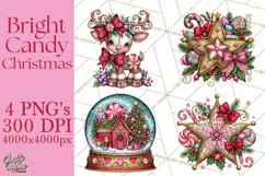 Bright Candy Christmas Village PNG, Whimsical Christmas Product Image 1