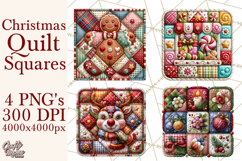 Christmas Quilt Square Patterns PNG Product Image 1