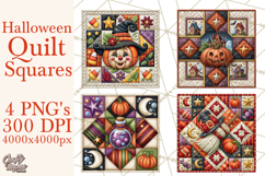 Halloween Quilt Square Patterns PNG Clipart Product Image 1