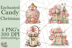 Candy Christmas Village PNG, Enchanted Christmas Decorations Product Image 1