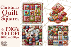 Christmas Quilt Square Patterns PNG Product Image 1