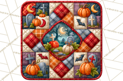 Halloween Quilt Square Patterns PNG Clipart Product Image 2