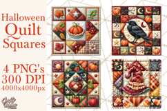 Halloween Quilt Square Patterns PNG Clipart Product Image 1