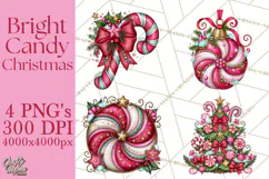 Bright Candy Christmas Village PNG, Whimsical Christmas Product Image 1