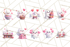Adorable Valentine Ghosts Cute Ghost Bakery Clipart Heart Product Image 8