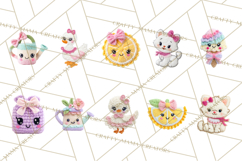 Crochet Coquette Clipart Kawaii Pastel Fruits Toys Yarn PNG Product Image 2