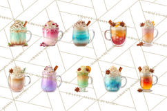 Winter Hot Drinks, Cozy Cocktail Clipart, Festive Beverage Product Image 6