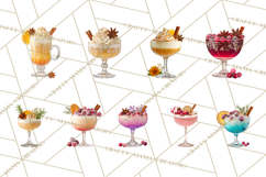 Winter Hot Drinks, Cozy Cocktail Clipart, Festive Beverage Product Image 2