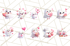 Adorable Valentine Ghosts Cute Ghost Bakery Clipart Heart Product Image 5