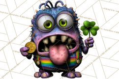 Funny St Patricks Day Monsters Clipart, St Paddy Monster PNG Product Image 2