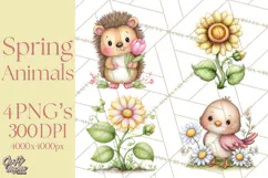 Spring Woodland Critter Clipart PNG, Spring Png Product Image 1