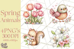 Spring Woodland Critter Clipart PNG, Spring Png Product Image 1