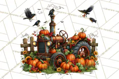 Small Town Fall Clipart Vintage Country Autumn PNG Product Image 4