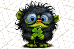 Funny St Patricks Day Monsters Clipart, St Paddy Monster PNG Product Image 2