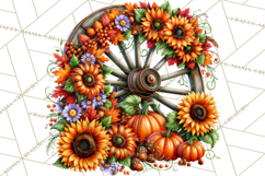 Small Town Fall Clipart Vintage Country Autumn PNG Product Image 2