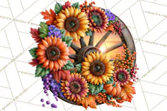 Small Town Fall Clipart Vintage Country Autumn PNG Product Image 3