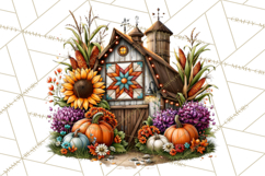Small Town Fall Clipart Vintage Country Autumn PNG Product Image 4