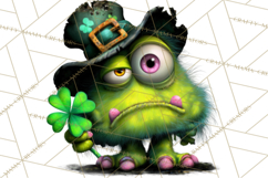 Funny St Patricks Day Monsters Clipart, St Paddy Monster PNG Product Image 5