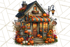 Small Town Fall Clipart Vintage Country Autumn PNG Product Image 2