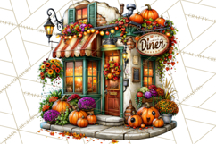 Small Town Fall Clipart Vintage Country Autumn PNG Product Image 5