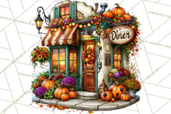 Small Town Fall Clipart Vintage Country Autumn PNG Product Image 5