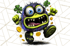Funny St Patricks Day Monsters Clipart, St Paddy Monster PNG Product Image 3