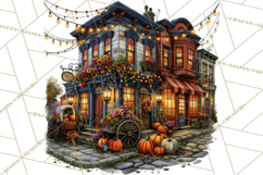 Small Town Fall Clipart Vintage Country Autumn PNG Product Image 3