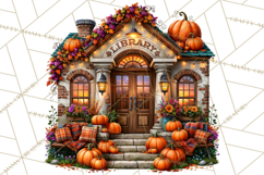 Small Town Fall Clipart Vintage Country Autumn PNG Product Image 4