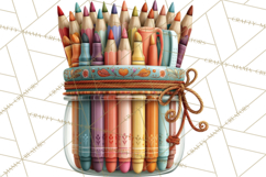 Fall Teacher School Supplies Clipart PNG Product Image 5