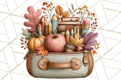 Fall Teacher School Supplies Clipart PNG Product Image 2