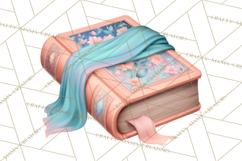 Botanical Books Clipart PNG Cottagecore Reading Florals Product Image 2