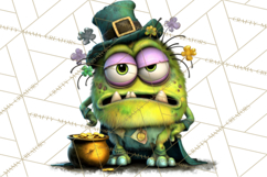 Funny St Patricks Day Monsters Clipart, St Paddy Monster PNG Product Image 2
