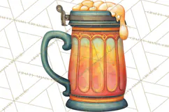 Beer Watercolor Clipart, Beer PNG, Beer Mug, Beer Bottle Product Image 3
