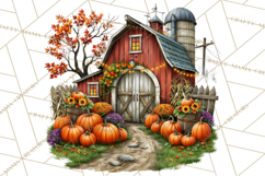Small Town Fall Clipart Vintage Country Autumn PNG Product Image 4