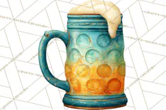 Beer Watercolor Clipart, Beer PNG, Beer Mug, Beer Bottle Product Image 5