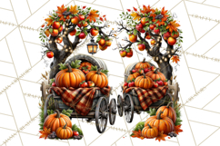 Small Town Fall Clipart Vintage Country Autumn PNG Product Image 5