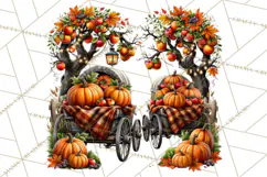 Small Town Fall Clipart Vintage Country Autumn PNG Product Image 5