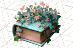 Botanical Books Clipart PNG Cottagecore Reading Florals Product Image 3