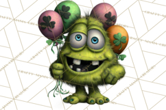 Funny St Patricks Day Monsters Clipart, St Paddy Monster PNG Product Image 3