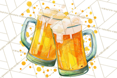 Beer Watercolor Clipart, Beer PNG, Beer Mug, Beer Bottle Product Image 3